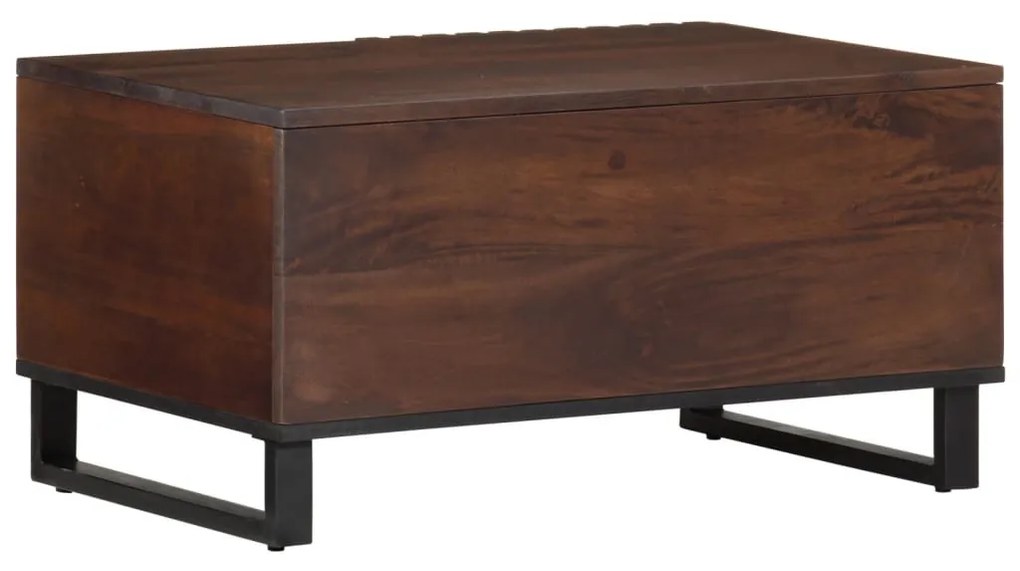 barna tömör mangófa dohányzóasztal 80 x 51 x 40 cm