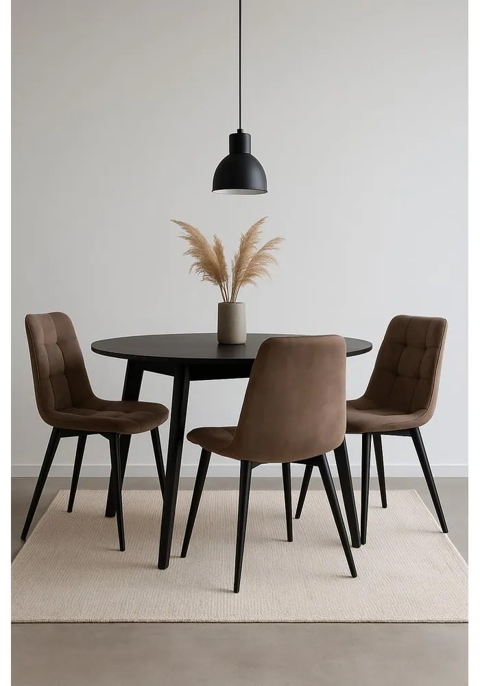 Kerek étkezőasztal fekete asztallappal 105x105 cm Vojens – House Nordic