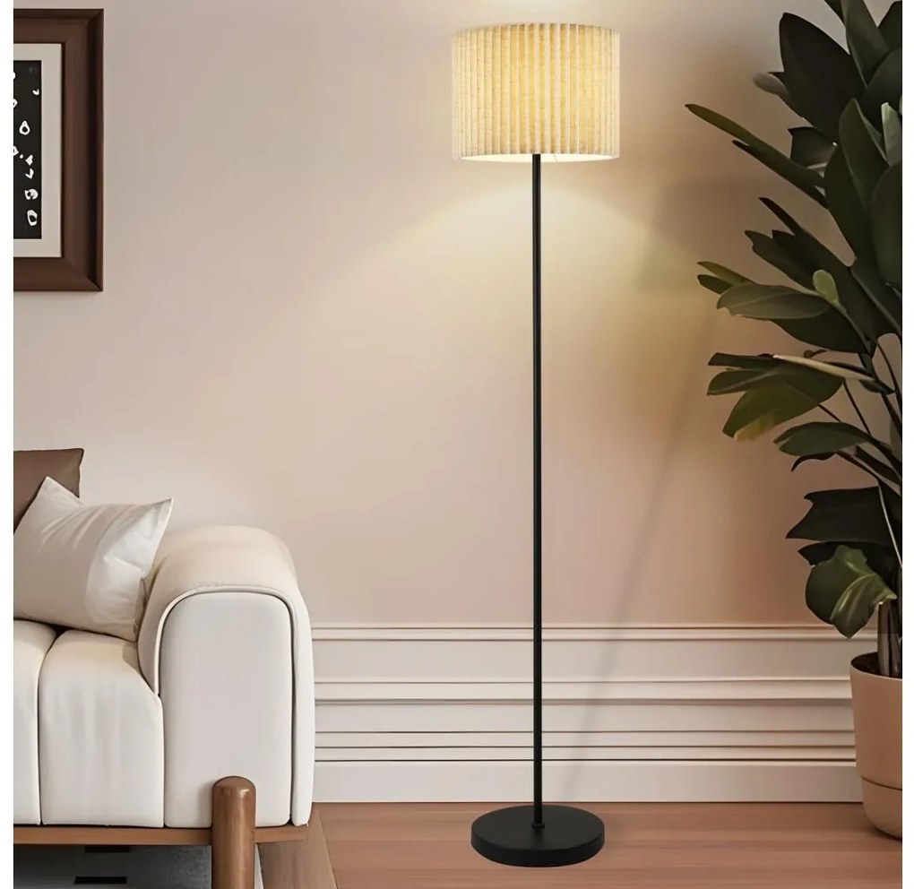 Brilagi - Állólámpa NORDIC WAVE 1xE27/15W/230V lenvászon/fekete