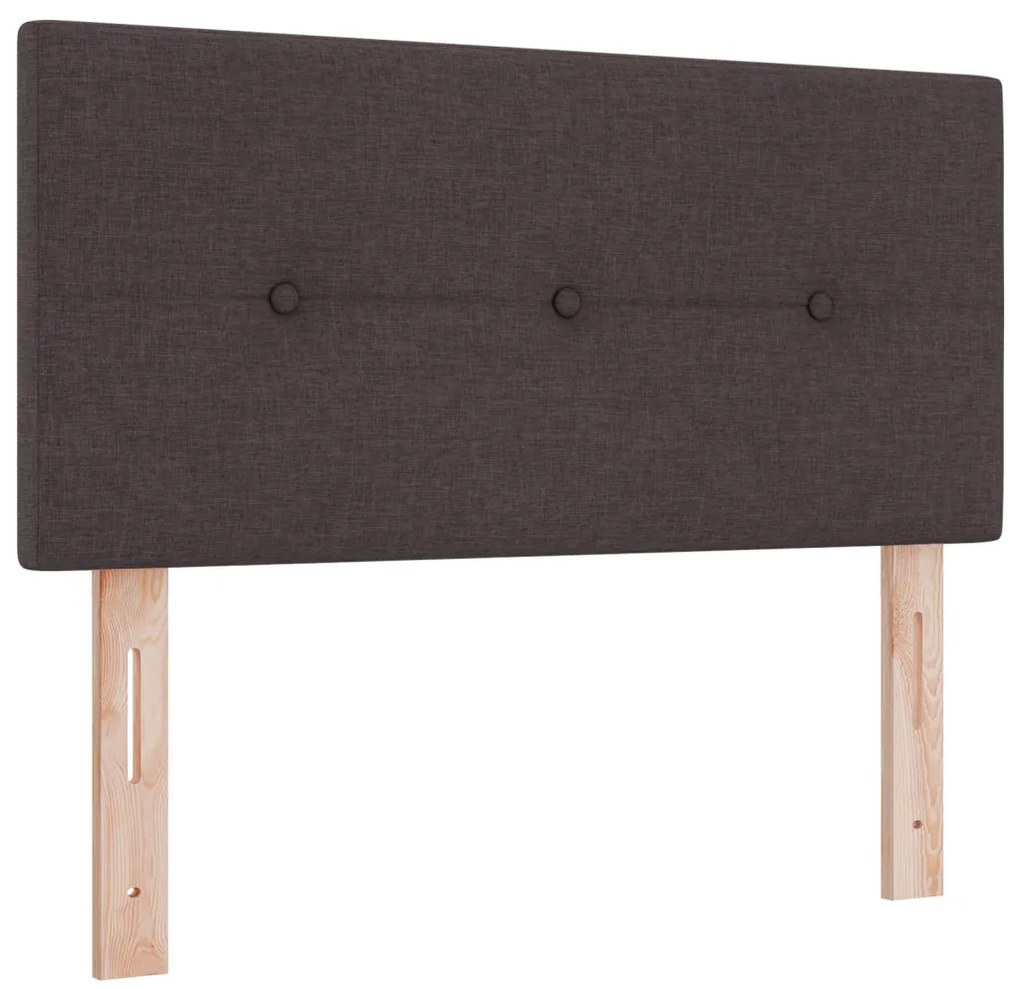 vidaXL LED Box Spring Ágy matracmal Sötét Barna 90 x 200 cm szövet