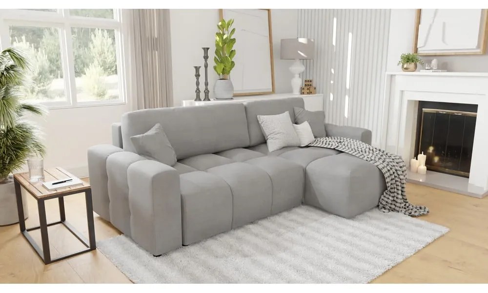 Világosszürke sarokkanapé (variálható) Luki – Ropez