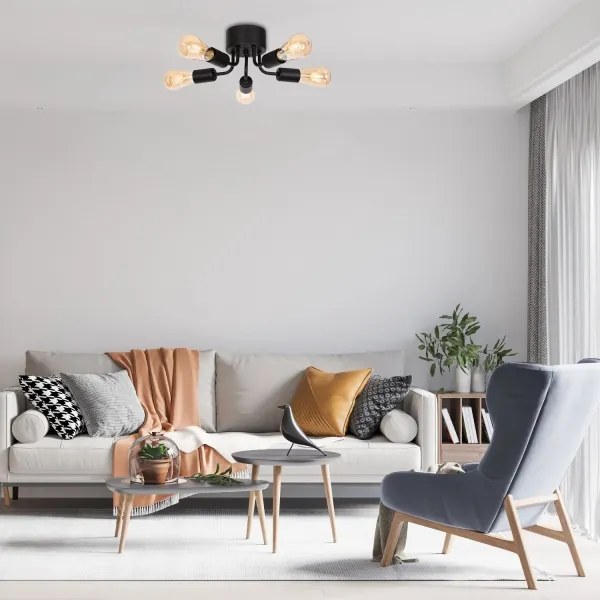 Csillár BRENDA 5xE27/60W/230V fekete