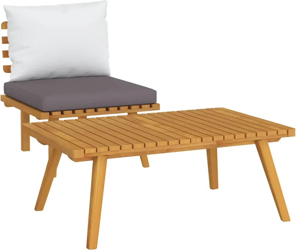 vidaXL 2 részes tömör akácfa kerti ülőgarnitúra párnákkal