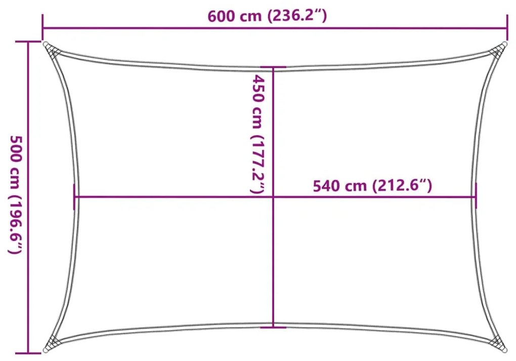 barna HDPE napvitorla 160 g/m² 5 x 6 m