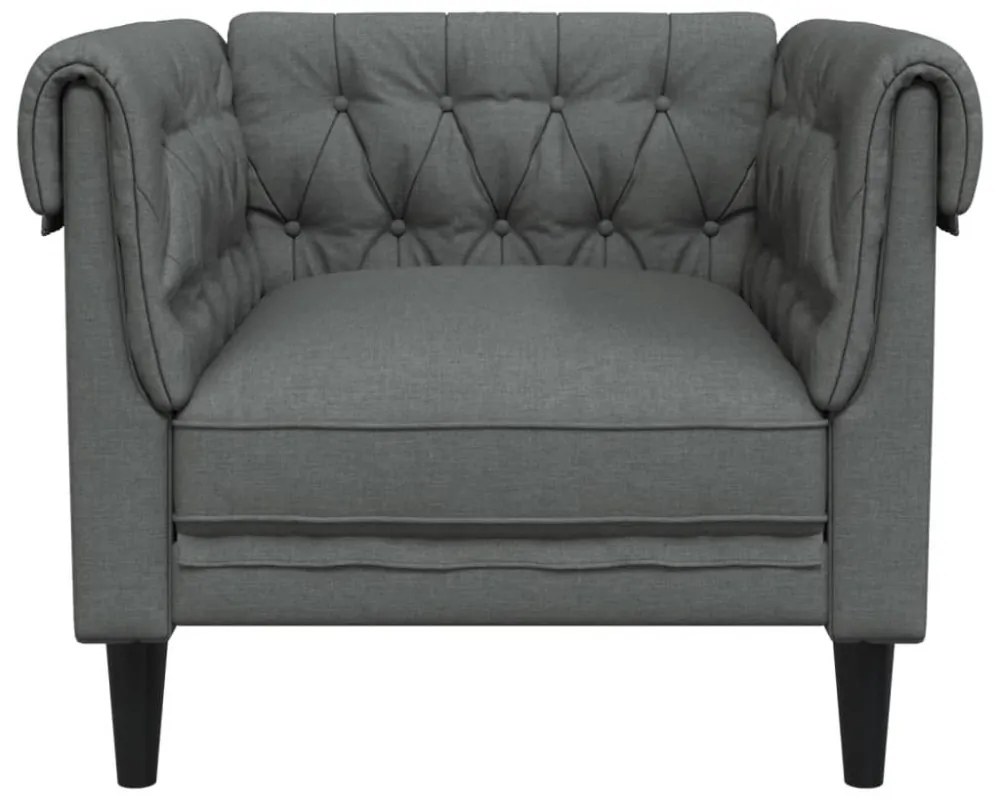 sötétszürke szövet Chesterfield kanapé
