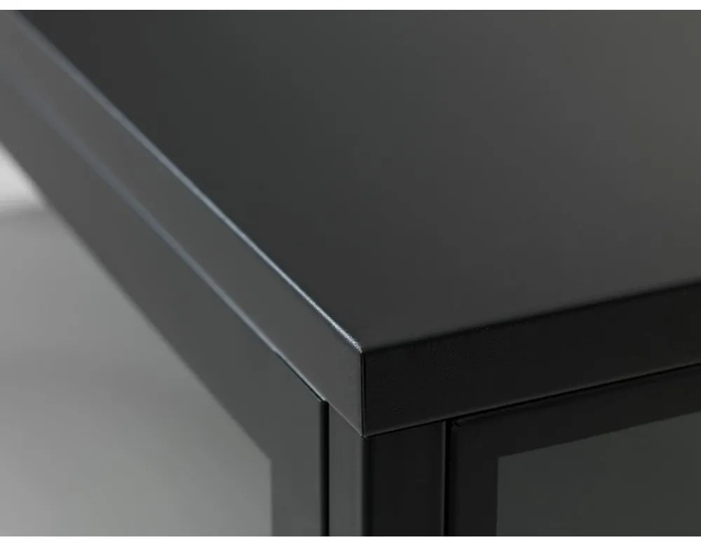 Fekete fém tálalószekrény 90x190 cm Carmel – Unique Furniture