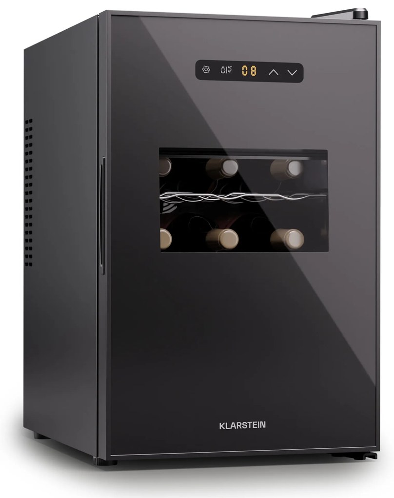 Klarstein Silent Vino 15 Uno Borhűtő 39 l / 15 palack 5-18 °C Érintős