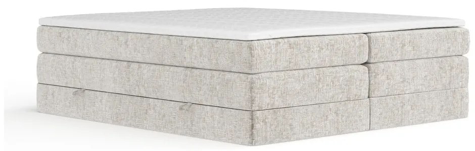 Bézs ágyneműtartós boxspring ágy ágytámla nélkül 200x200 cm Juniper – Maison de Rêve
