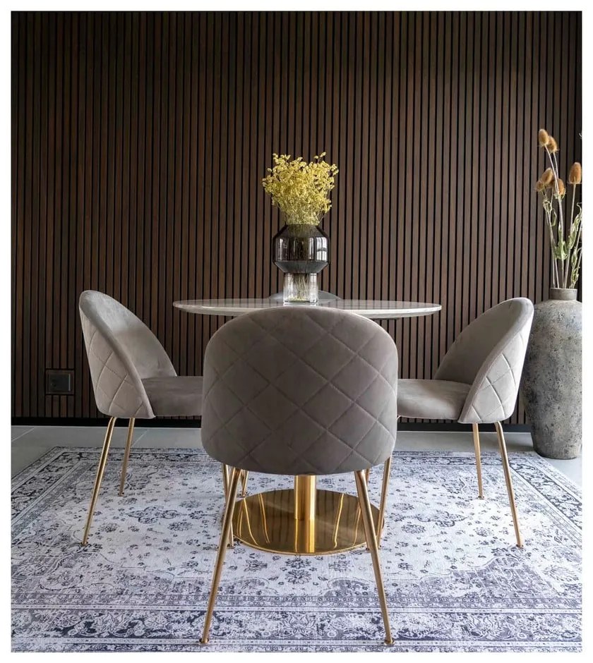 Világosszürke bársony étkezőszék szett 2 db-os Geneve – House Nordic