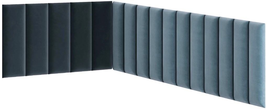 Kárpitozott fali panel QUADRATTA 20x50 cm, kék Termék színe: Kék