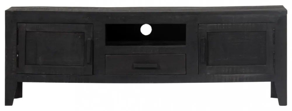 vidaXL fekete tömör mangófa TV-szekrény 118 x 30 x 40 cm