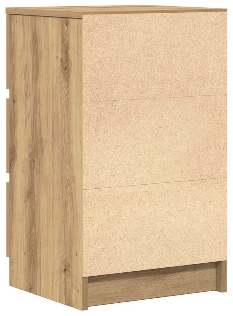 vidaXL 2 db kézműves tölgy éjjeliszekrények 3 fiókkal 39x35x65 cm