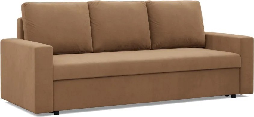 Zeus kanapéágy, szövet anyag, hab töltet, egyenes kartámasz, barna