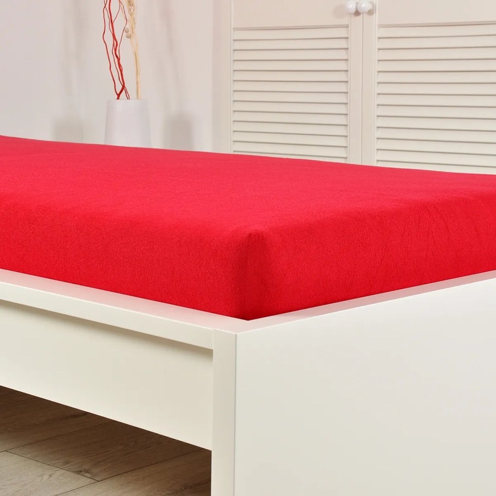 4Home Ideal frottír lepedő piros, 200 x 200 cm, 200 x 200 cm