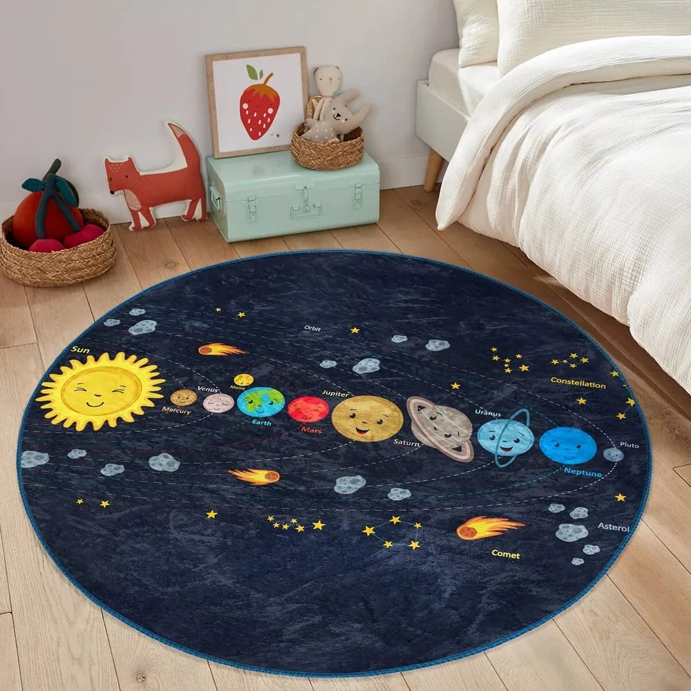 Sötétkék gyerek szőnyeg ø 80 cm Comfort – Mila Home
