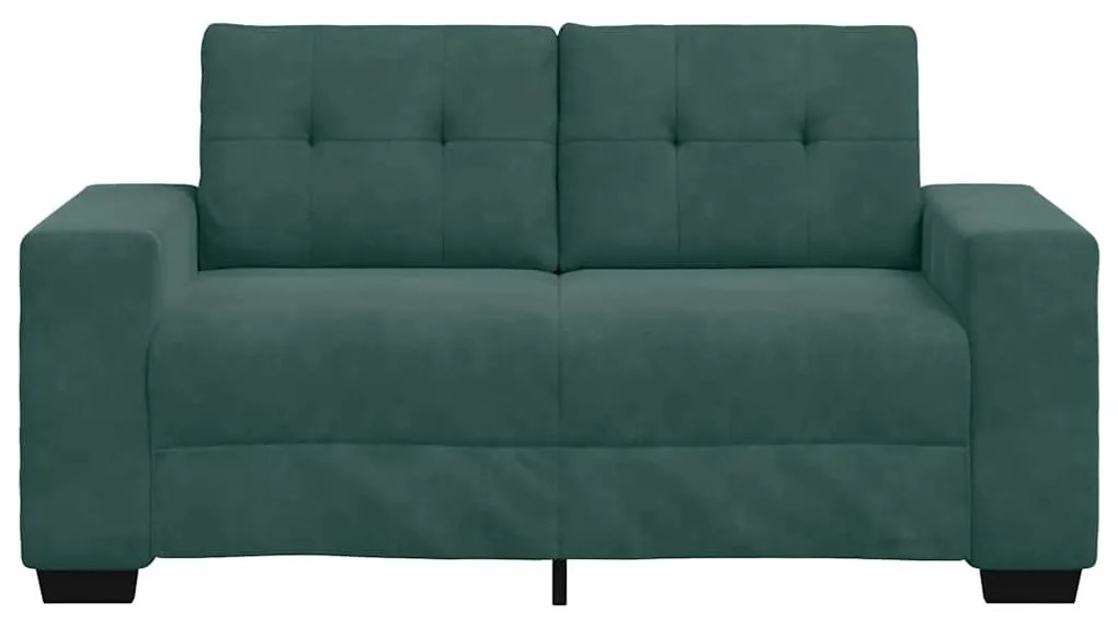 sötétzöld bársony loveseat kanapé 120 cm