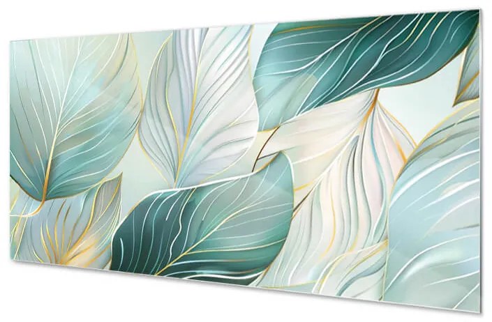 Wallplex konyhahátfal Pastel Leaves (Méret: 60x180)