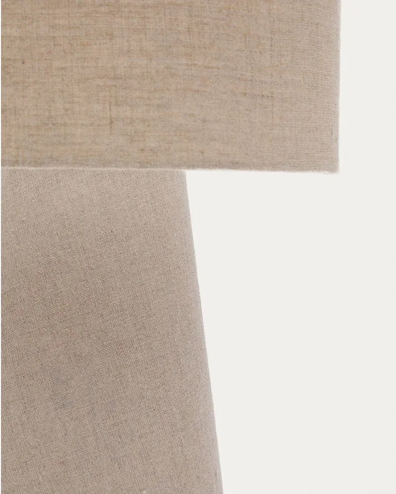 Szürkésbézs asztali lámpa textil búrával (magasság 35 cm) Algaida – Kave Home