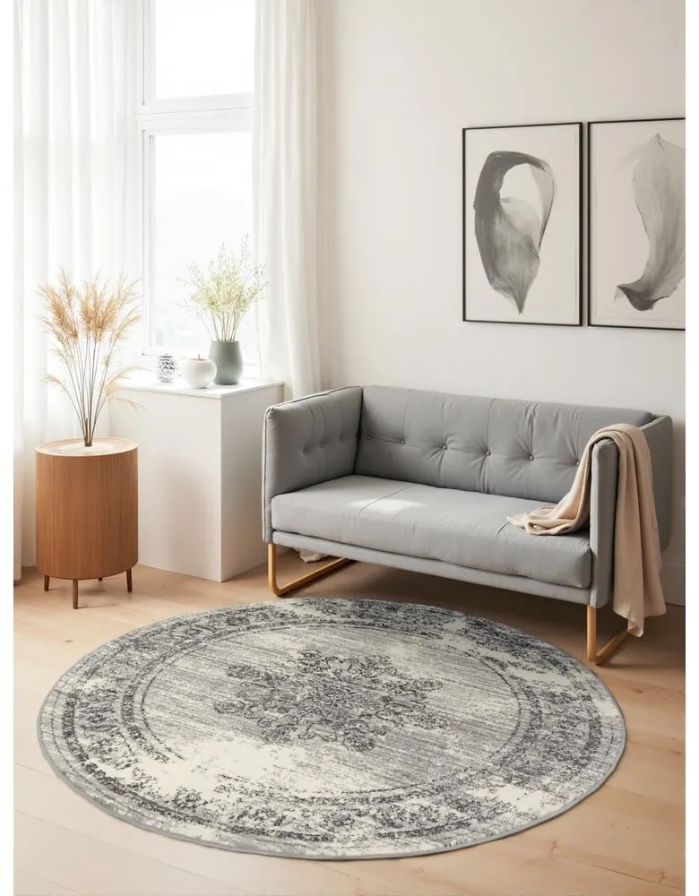 Szürke-krémszínű kerek szőnyeg ø 160 cm Gloria Lydia – Hanse Home