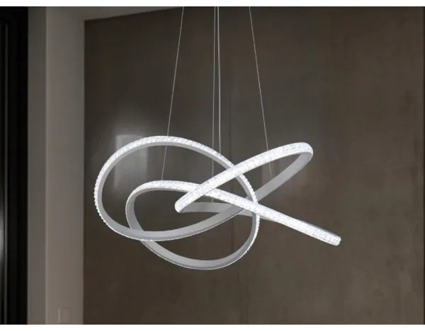 LED fényerőszabályozható, kábelen függesztett csillár LED/95W/230V 3000-6500K átm. 57 cm + távirányító