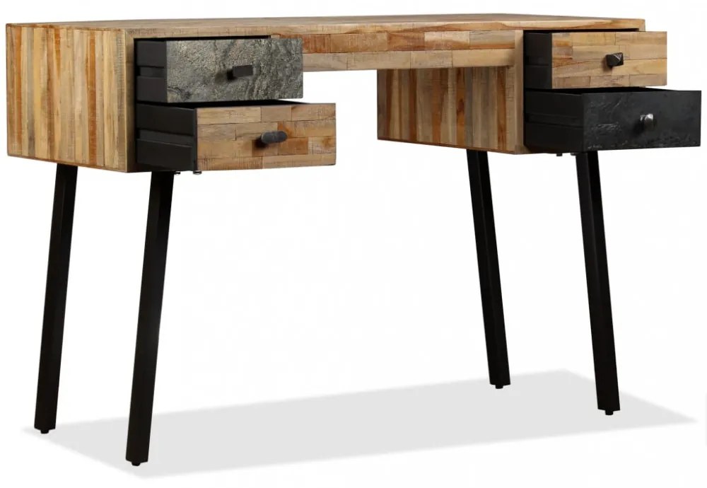 tömör újrahasznosított fa íróasztal 110 x 50 x 76 cm
