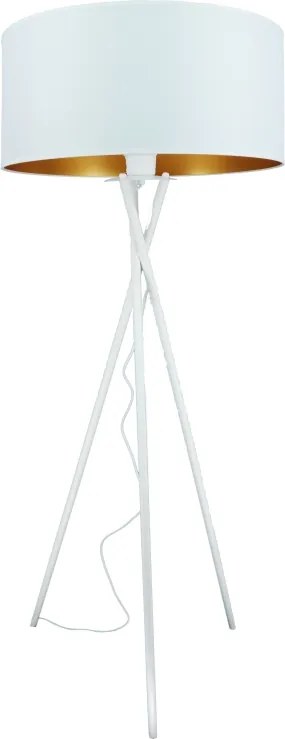 Modern állólámpa fehér lámpabúra arany fólia 40cm, Led Háromlábú