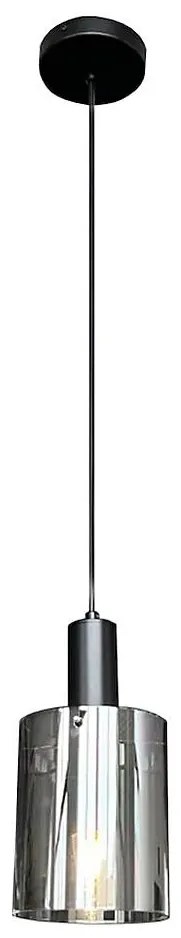 Csillár zsinóron ARCADIA 1xE27/60W/230V átm. 13 cm fekete/füstös