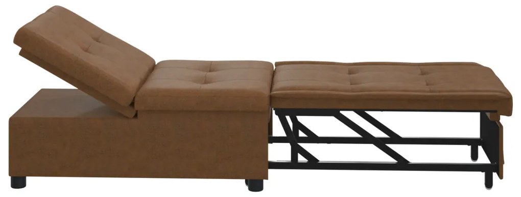 Kanapéágy Barna 67 x 194 x 38 cm Műbőr velúr