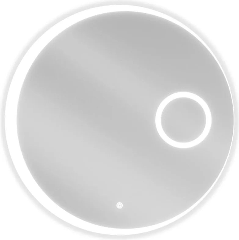 Mexen Ella kör alakú, LED-es, 70 cm-es fürdőszobai tükör sminktükörrel, 6000K, páramentes - 9811-070-070-611-00