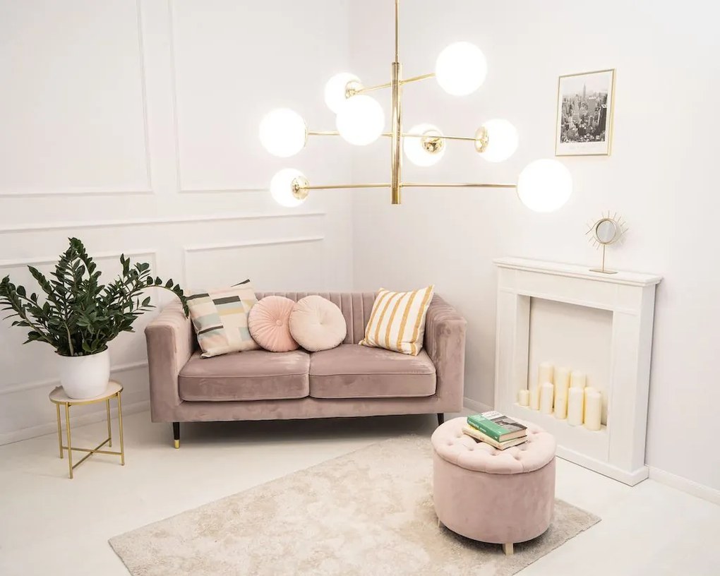 ARGON 5043 CAMERON Glamour Mennyezeti Lámpa Sárgaréz, Opál Szőnyeg E27 IP20