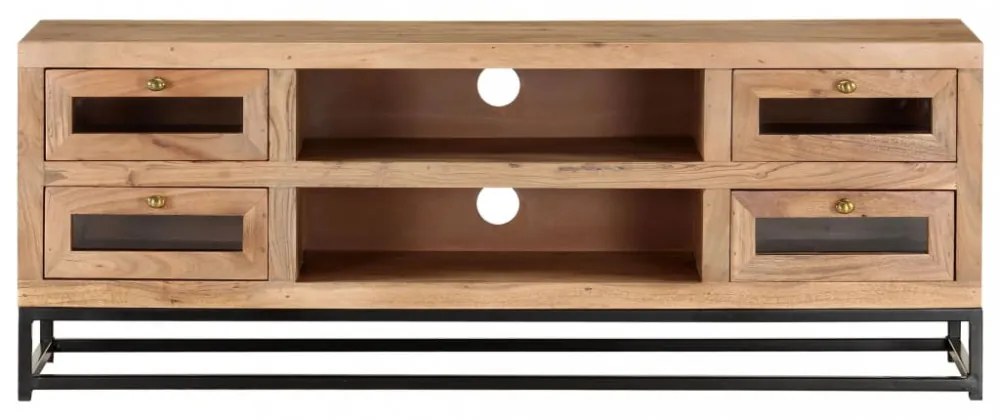 tömör akácfa TV-szekrény 110 x 30 x 40 cm
