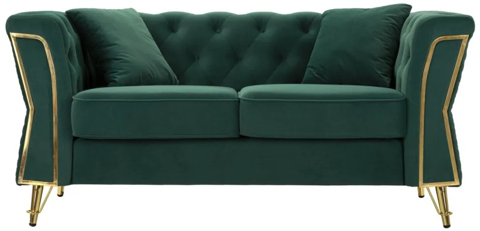 Kanapé emy zöld párnákkal 162x83x76cm