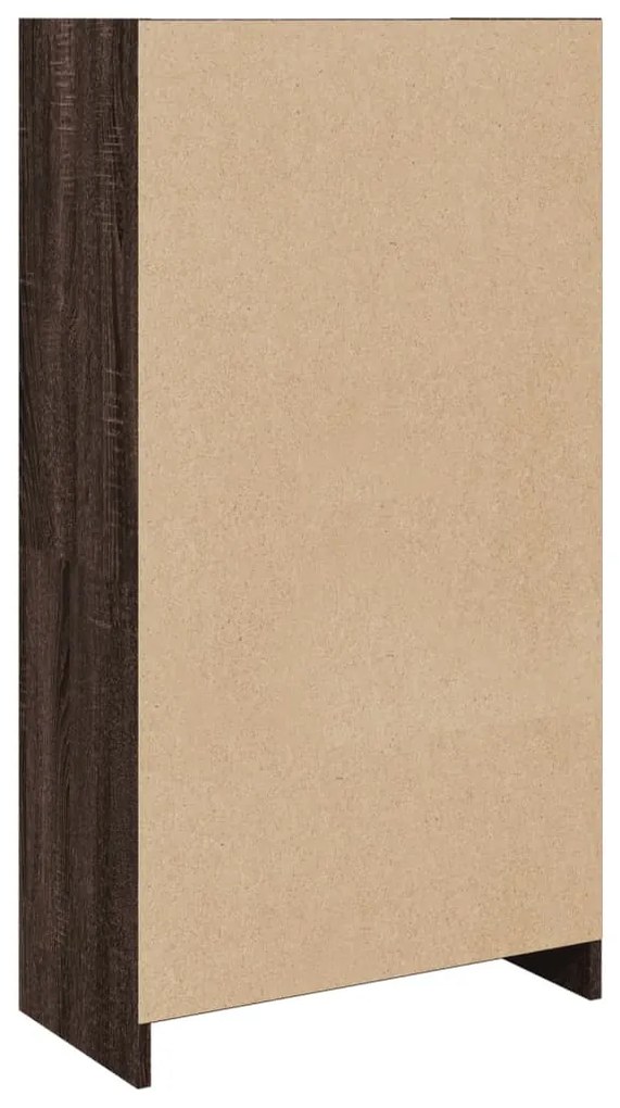 barna tölgy színű szerelt fa könyvszekrény 57x28,5x107,5 cm
