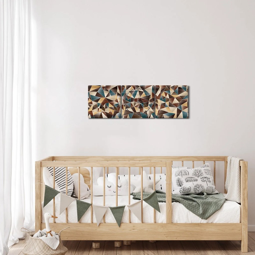 A háromszögek képe (órával) (90x30 cm)
