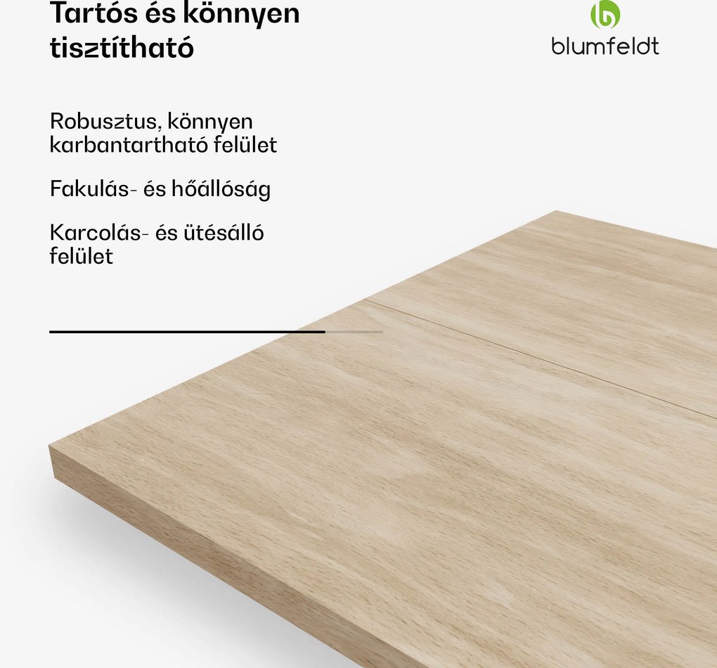 Blumfeldt Bearsdon asztallap 180 x 90 cm konyhához és étkezőhöz, Robusztus rétegelt lemez