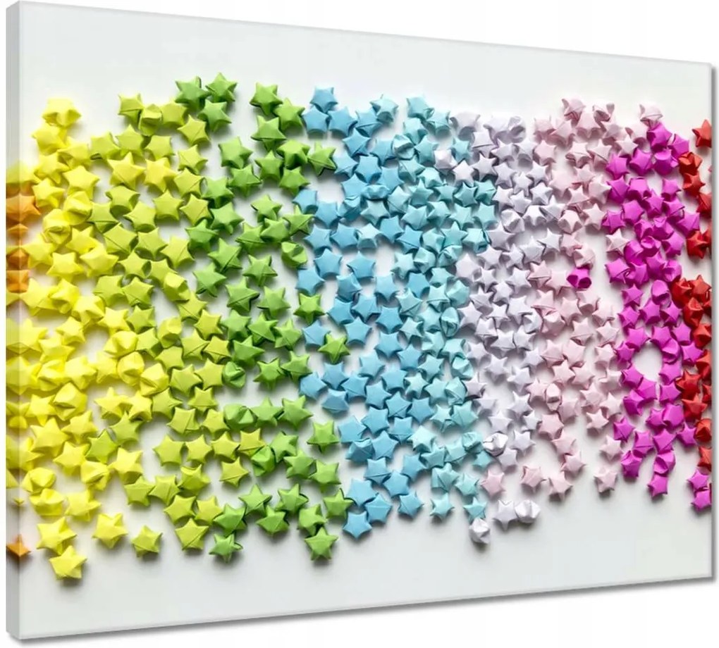 Vászonkép 50x40 Színes origami csillagok