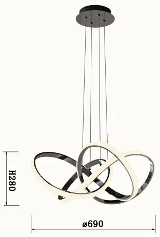 Wofi 6134-105L - LED Dimmelhető csillár zsinóron INDIGO LED/50W/230V