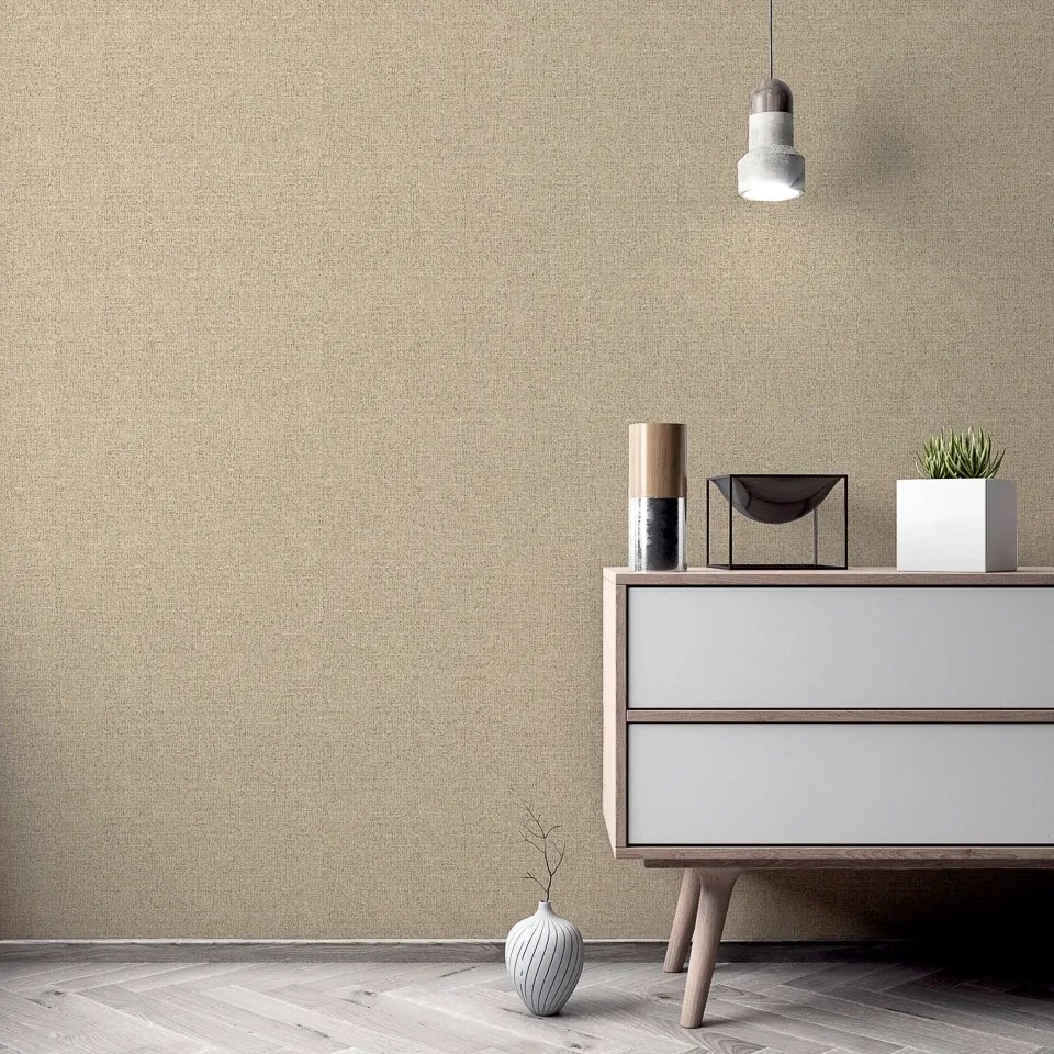 Arthouse Signature 1 Luxury Plain bézs-pezsgő szövet hatású texturált vlies tapéta – 299306