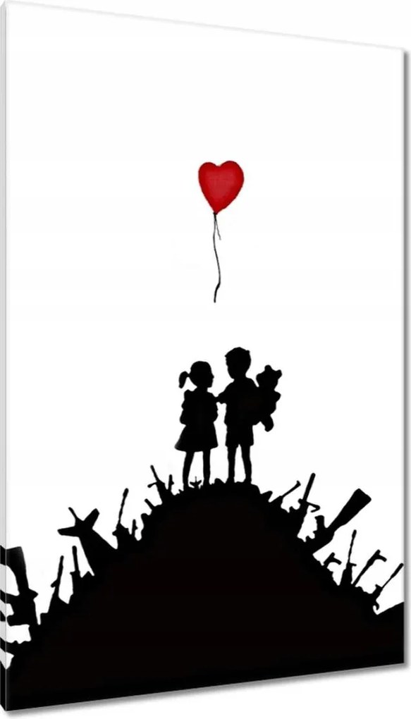 Vászonkép 80x120 Gyerekek egy halom fegyveren