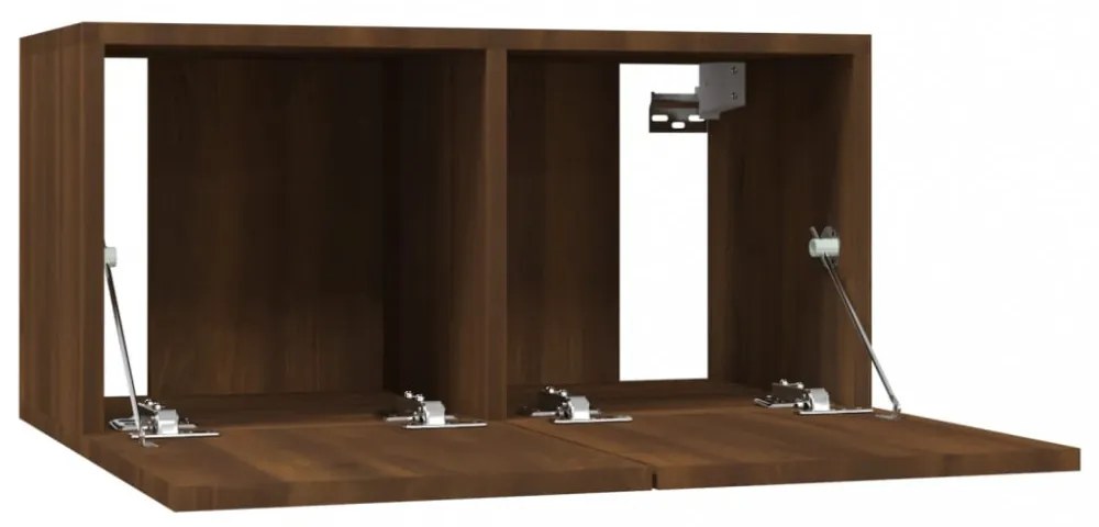 barna tölgy színű szerelt fa függő TV-szekrény 60 x 30 x 30 cm