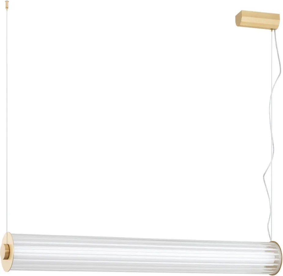 ARGON 8624 HAMPTON Modern Led Függesztett Lámpa Csiszolt Sárgaréz, Átlátszó LED IP20