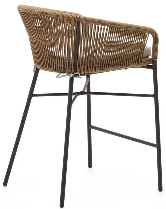 Bézs fém-párnázott kerti bárszék Yanet – Kave Home