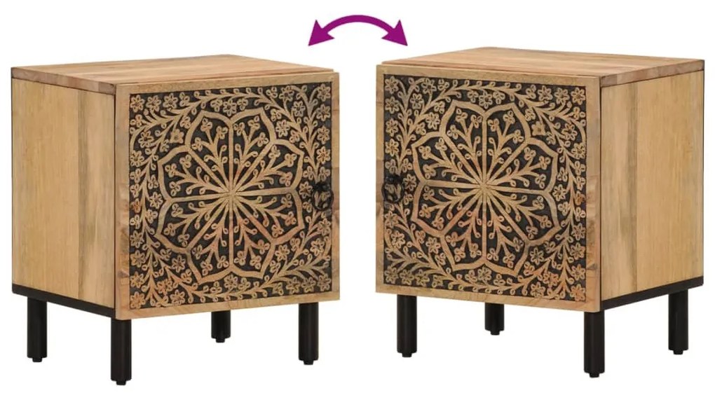 tömör mangófa éjjeliszekrény 40 x 33 x 46 cm