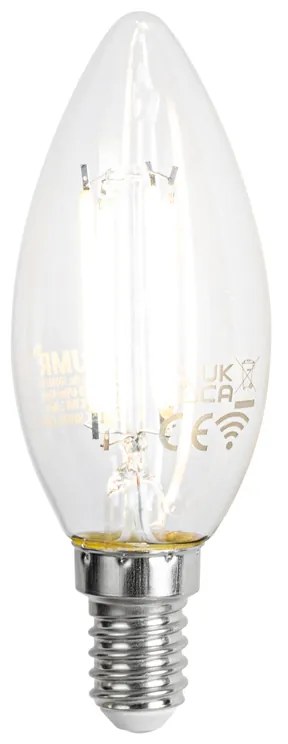 Okos E14 LED izzók C35 átlátszó 4.2W 470lm 2700-6500K