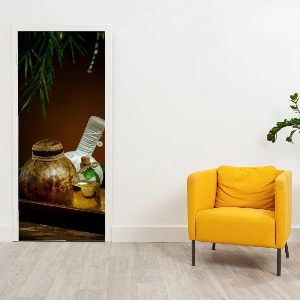 Fotótapéta ajtóra - SPA tárgyak (95x205cm)