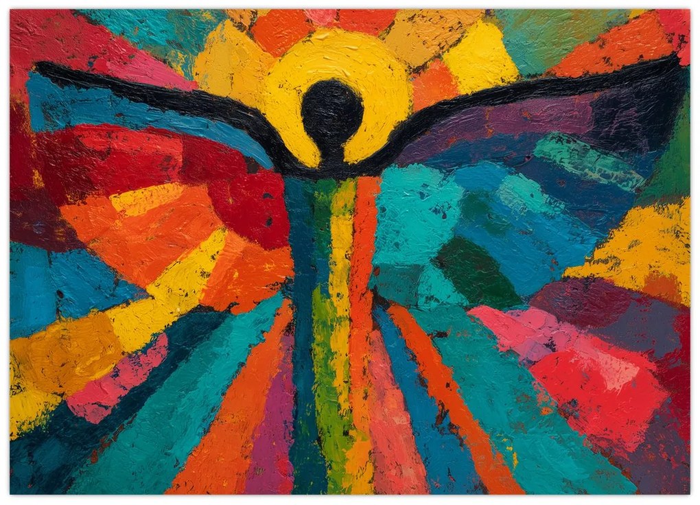 Üveg kép - Festett angyal (70x50 cm)