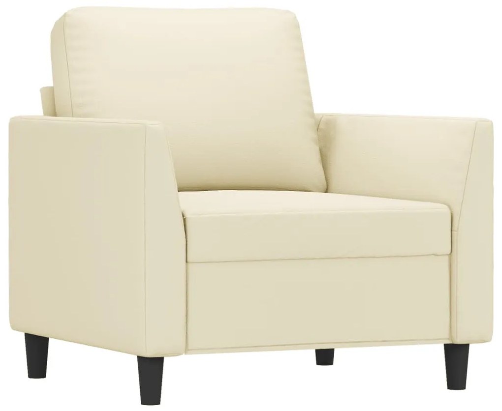 vidaXL 4 részes krémszínű műbőr ülőgarnitúra párnákkal