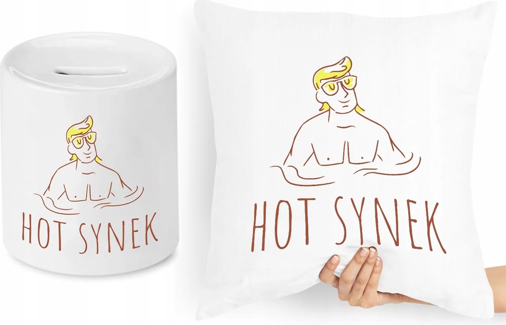 Fiú Párna Szett Persely Ajándék fényképes nyomtatással