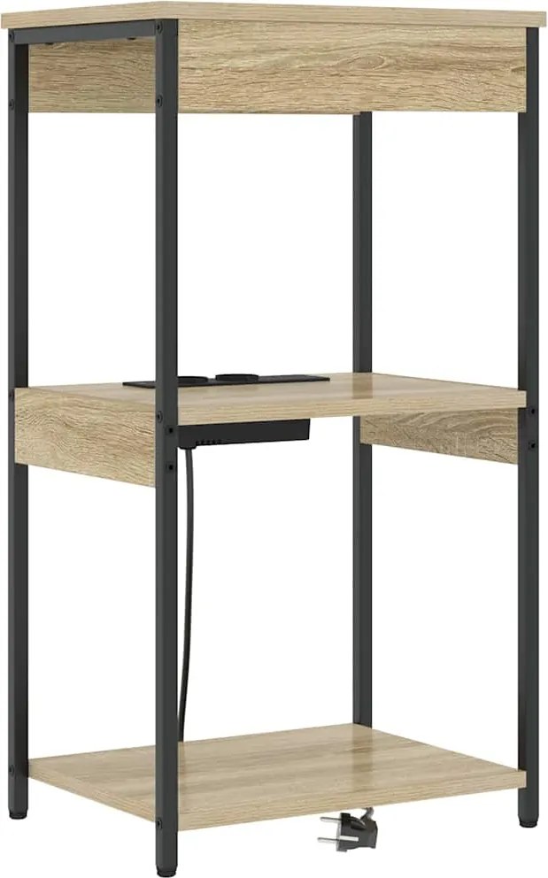 vidaXL Éjjeliszekrény polcokkal Sonoma tölgy 41 x 31 x 76 cm Faanyag