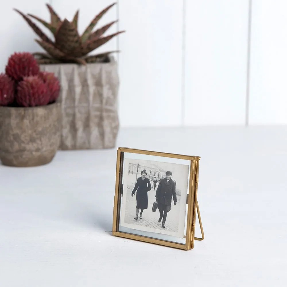Aranyszínű fém álló képkeret 8x8 cm – Rex London